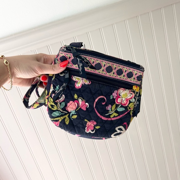 Vera Bradley Handbags - Vera Bradley Little Hipster Navy Floral Crossbody Bag